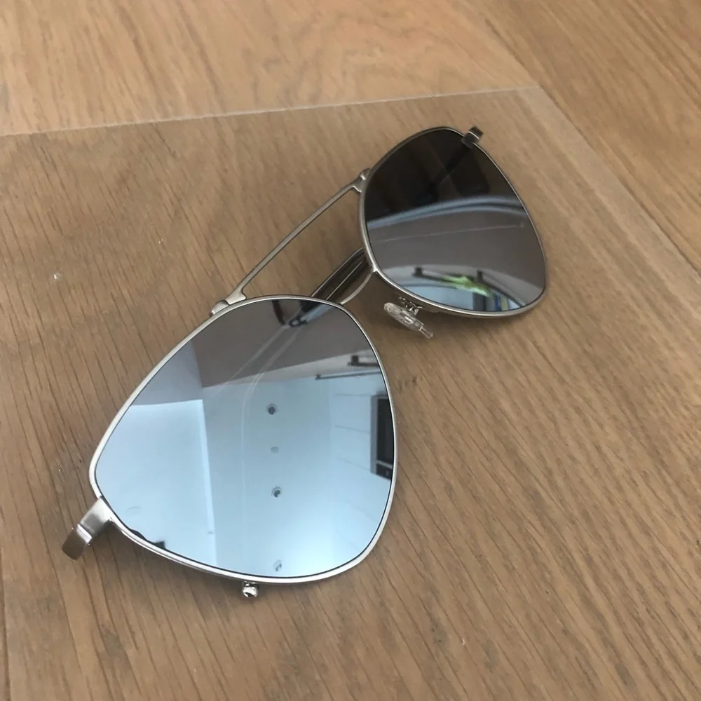 Gray aviator sunglasses reflective classic cute shades essentials sun protection